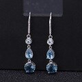 wholesale S925 Silver Fashionable and Elegant Natural Gemstone Earrings with Natural Topaz, Peridot, and Crystal Ear Drop New Style-0-1