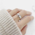 wholesale S925 Korean-style chic minimalist design hollow small circle ring HJZ240-0-2