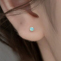 wholesale S925 silver mini synthetic opal earrings, Korean-style elegant mini student ear piercings jewelry M00541-0-7