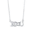 wholesale S925 Sterling Silver Love Heart with Letter and Diamond Inlay Necklace, Fashionable Niche Design Creative Personalized Collarbone Chain Jewelry-0-4