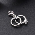 wholesale 925 Sterling Silver Small Ring Accessory Pendant Lobster Claw Clasp Handmade DIY Silver Jewelry Diamond-Inlaid Small Ornament Necklace Charm Clasp-0-1