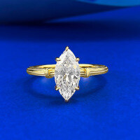 wholesale S925 Silver Retro Knot Twist 6*12 Marquise Ring Vintage Light Luxury Live Cross-Border-R1447 Marquis Eye Gold Ring  Size 8