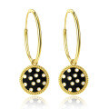 wholesale 925 Sterling Silver Summer Women's Fashion Mature Large Hoop Commuter Earrings Retro Versatile Checkerboard Pattern Earrings High-end Earrings-0-4
