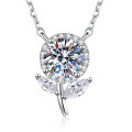 S925 Silver Cherry Moissanite Pendant Necklace-0-3