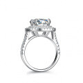 S925 Silver Moissanite Women's Ring, Extravagantly Set with a 4-Carat Rectangular Brilliant Cut-0-3