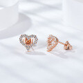 wholesale 18k white gold plated sterling silver classic minimalist full diamond moissanite heart-shaped earrings-0-2