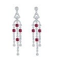 wholesale 925 silver gold-plated lab-grown ruby earrings for women with tassels, a new hot sale on TikTok Live-0-0