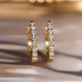 wholesale 18K gold U-shaped earrings with natural diamonds, simple and elegant ear studs, versatile hoops, sophisticated ear cuffs, luxury lightweight style-0-5