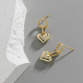 wholesale S925 Sterling Silver Korean Version Ins Small and Unique Design Minimalist Twist Hoop Heart Earrings for Women-0-0