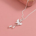 wholesale 999 Silver Fresh and Sweet Forest Style Butterfly Lily of the Valley Necklace Elegant Necklace for Women Y01350-0-4
