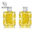 wholesale S925 Silver Luxury Set Simulated Yellow Diamond Earrings for Women, High Carbon Diamond Burst Flash Fashion Elegant-0-0