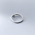 wholesale S925 silver ring for women, Korean-style elegant, row of diamonds,, adjustable open ring J8593-0-3