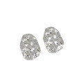 wholesale S925 Sterling Silver Korean Style Earrings Ins Style Niche Design Textured Hammered Irregular Ear Studs for Women-0-5