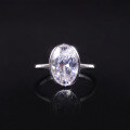 wholesale S925 Sterling Silver Exaggerated Oversized 45 Carat Oval Moissanite Ring with GRA Certificate-0-0