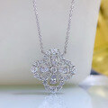 wholesale S925 silver new four-leaf clover necklace, retro short cross chain, silver chain, popular necklace, 40+3-0-1