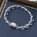 wholesale 925 Silver Small Fresh Sweet Ins Style Niche Design Synthetic White Crystal Text Light Bead Bracelet S7988-0-4