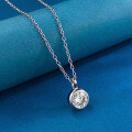 wholesale S925 silver jewelry women's necklace new style simple and elegant fine silver chain with one-carat pendant classic-0-3