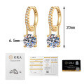 S925 Silver Gold-Tone 2ct D Color Moissanite Convertible Earrings Wholesale-0-5