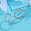 wholesale S925 Sterling Silver Jianjia Dew Couple Rings, Small Batch Design, Zircon Matching Bands for Qixi Festival, Engravable Gift-0-2