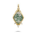 wholesale 14K Gold Plated 925 Silver Moss Agate Ring Pendant Jewelry Set Cross-Border Hot Seller-0-9