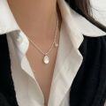 wholesale S925 sterling silver beaded Swarovski natural pearl necklace for women, ins, new fashion collarbone chain-0-3
