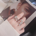 wholesale S925 Sterling Silver Korean-style Exaggerated Fashion Geometric Sphere Irregular Design Open Ring-0-2
