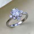 wholesale 925 Silver Zhu Zhifan Jewelry New 55mm Prong-Set High Carbon Diamond Halo Ring with Premium Fashion Feel-0-2