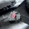 wholesale 925 Silver Openable Ring with Spey Jewelry's New 2ct 7*9mm Oval Ice-Cut Padparadscha-Colored High-Carbon Diamond-0-7
