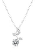 wholesale S925 silver natural leaf branch style necklace for women with round main stone pendant, cross-border e-commerce bestseller-0-5