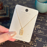 S925 Sterling Silver K Gold Pendant Necklace with Gourd and Plain Pi-S925 Sterling Silver YD2-0115 925 Silver