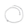 wholesale S925 Silver Nalan Women's Korean Style Temperament Sweet Double Layer Six-Claw Single Diamond Snake Chain Ankle Jewelry S4391-0-4