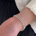 wholesale S925 Sterling Silver Minimalist Versatile Multi-layer Bead Bracelet for Women, Small Design Sense Advanced Hand Accessory-0-2