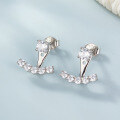 wholesale 925 Sterling Silver Full Diamond Row Stud Earrings with Round Zircon, Convertible for Two-Way Wear, Fashionable and Luxurious, Exquisite and High-End Design-0-2
