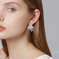 wholesale S925 silver zirconia ear studs, high-end European and American style tassel earrings-0-4
