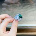 wholesale S925 Silver Candy Tower Ring for Women with Emerald Candy Color Full Diamond Luxury Setting, Exaggerated Cross-Border Wholesale Ring-0-2