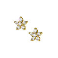 wholesale S925 Sterling Silver Mini Star Earrings with Full Diamond Accents, Small Five-Pointed Star Floral Design, Versatile and Elegant Small Diamond-Studded Earrings G6724-0-4