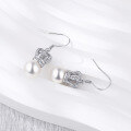 wholesale 925 Sterling Silver Vintage Crown Pearl Earrings for Women, Fashionable and Unique Minimalist Elegance Versatile Ear Accessories-0-2