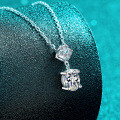 S925 Sterling Silver Moissanite Pendant with Dan-Shaped Design-0-1