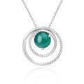 wholesale S925 Silver Designer High-End Natural Green Agate Pendant in a Minimalist Style with Colored Gemstone Necklace-0-4