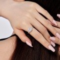 wholesale S925 Sterling Silver 2-Carat Simulated Engagement Ring for Women with Zircon, High-End Sense Women's Hand Jewelry-0-1
