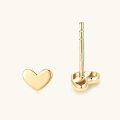 wholesale 10K Gold Heart Stud Earrings for Women, Simple and Elegant Ear Accessories Wholesale, Fashionable Ins High-End Sense Ear Cartilage Piercing, Hypoallergenic-0-2