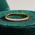 S925 Silver 18K Gold Plated Round Moissanite Band Ring-0-1