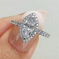 wholesale 925 Silver Jewelry by Zhuozhifan New 6*13 Marquise Diamond Ring,Ins-0-0