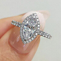 wholesale 925 Silver Jewelry by Zhuozhifan New 6*13 Marquise Diamond Ring,Ins-R421 Horse Eye No. 8
