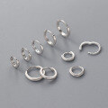 wholesale S925 Sterling Silver Korean Style Exquisitely Simple Geometric Stackable Polished Circular Ear Clasp M06648-0-2