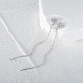 wholesale S925 Sterling Silver Earrings, Versatile and Minimalist Women's Ear Threads with Zircon Long Drop Tassel Ear Accessories, Cross-Border Hot-Sale Jewelry-0-2