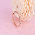 wholesale 18K Rose Gold Plated Fashion Commuter Diamond Ring for Women, Ins Fresh and Sweet Style, Set with Zircon, Gift-0-3