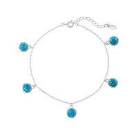 wholesale S925 Sterling Silver 1823 Original Ocean Series Unique Niche Design Textured Drip Glaze Irregular Circle Anklet for Women-Silver 925 silver