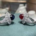 18k Gold Plated S925 Silver Vintage Cultured Sapphire Ring with Gemstones, Wholesale Stock-0-0