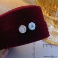 wholesale S925 Sterling Silver European and American Fashion Minimalist Round Zircon Stud Earrings, Light Luxury Personality Elegance Earrings for Women, Versatile Wholesale-0-2